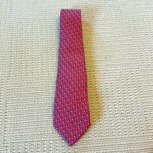 Vineyard Vines Silk Tie Pink with Anchors